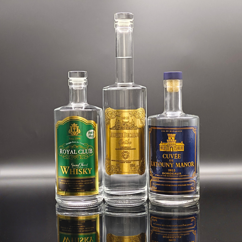 Premium Custom 500ml 700ml 750 ml de botellas de vidrio de vodka
