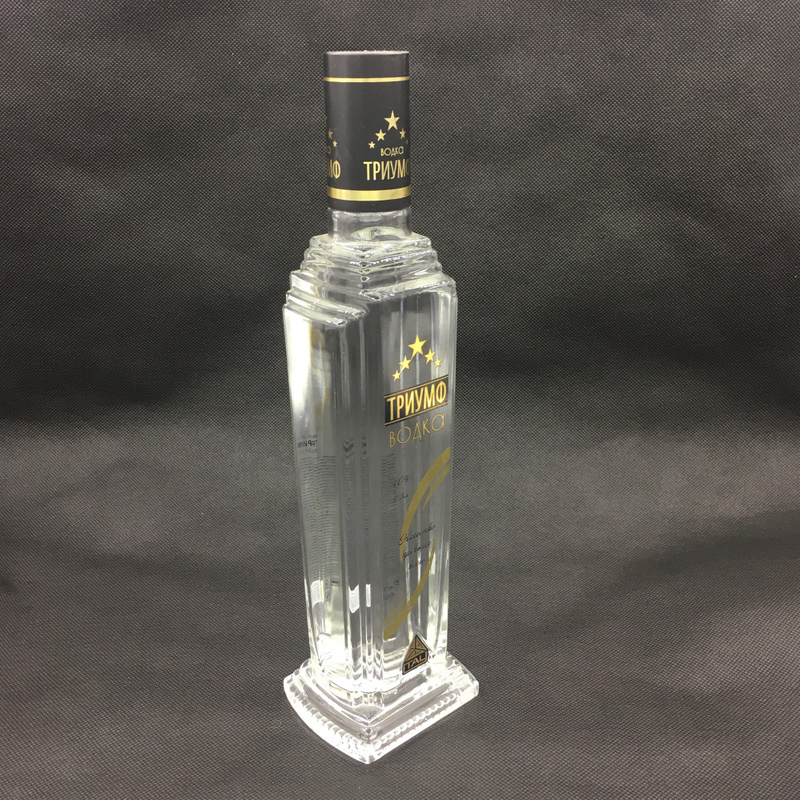 Botellas de vodka de vidrio de forma cuadrada de 500 ml con diseños personalizados